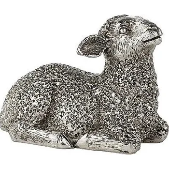 Velikonoční dekorace LENE BJERRE Velikonoční dekorace - Ovečka ležící stříbrná, 9 x 6 cm