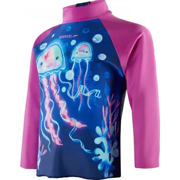 Dívčí tričko Speedo Long-Sleeve Performance Gym Top Blue/Pink 2 YRS