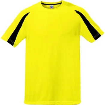Starworld Unisex kontrastní sportovní tričko SW309 Fluorescent Yellow-Black XS