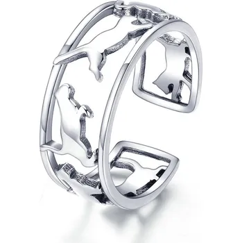 Prsten Elenys stříbrný prsten Šťastná kočka Velikost: Nastavitelná 52-60 mm