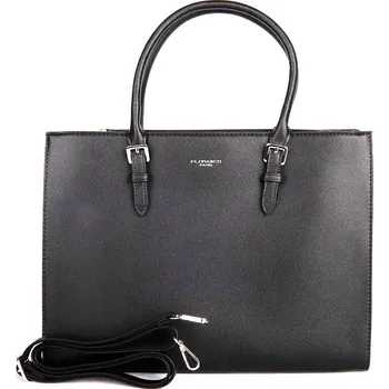 Kabelka Velká elegantní pevná kabelka do ruky FLORA&CO F33677 černá na formát A4