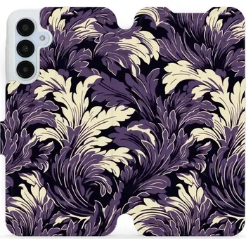 Pouzdro na mobilní telefon Flipové pouzdro Mobiwear - Samsung Galaxy A25 5G - VA46S Fialové rostliny (Knížkové flip pouzdro, obal, kryt na mobil Samsung Galaxy A25 5G - VA46S Fialové rostliny, materiál Umělá kůže + TPU - ochrana 360°, stojánek, silikonová vanička, magnetické zavírá