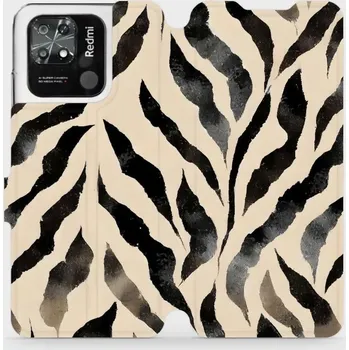 Pouzdro na mobilní telefon Flipové pouzdro Mobiwear - Xiaomi Redmi 10C - VA53S Zebří (Knížkové flip pouzdro, obal, kryt na mobil Xiaomi Redmi 10C - VA53S Zebří, materiál Umělá kůže + TPU - ochrana 360°, stojánek, silikonová vanička, magnetické zavírání)