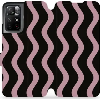 Pouzdro na mobilní telefon Flipové pouzdro Mobiwear - Xiaomi Redmi Note 11S 5G - VA54S Fialové vlnky (Knížkové flip pouzdro, obal, kryt na mobil Xiaomi Redmi Note 11S 5G - VA54S Fialové vlnky, materiál Umělá kůže + TPU - ochrana 360°, stojánek, silikonová vanička, magnetické zavírá