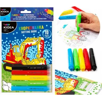 Výtvarná sada Paper Design Tečkování 10listů + 5 fixů s razítky Auta Kidea