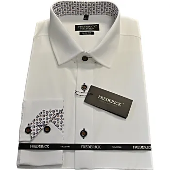 Pánská košile Pánská košile s dlouhým rukávem - střih REGULAR - vzor F185 - bílá barva - 52