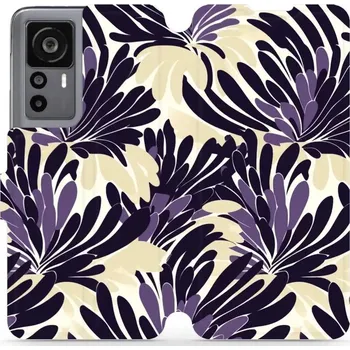 Pouzdro na mobilní telefon Flipové pouzdro Mobiwear - Xiaomi 12T / 12T Pro - VA47S Fialová flóra (Knížkové flip pouzdro, obal, kryt na mobil Xiaomi 12T / 12T Pro - VA47S Fialová flóra, materiál Umělá kůže + TPU - ochrana 360°, stojánek, silikonová vanička, magnetické zavírání)