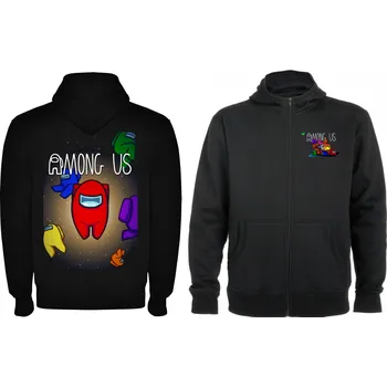 Chlapecká mikina Mikina se zipem Among Us Wallpaper Barva: černá, Velikost: 98/104 - 3/4roky