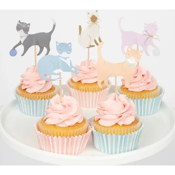 Vánoční dekorace MERI MERI Ozdoby na muffiny - Kočička