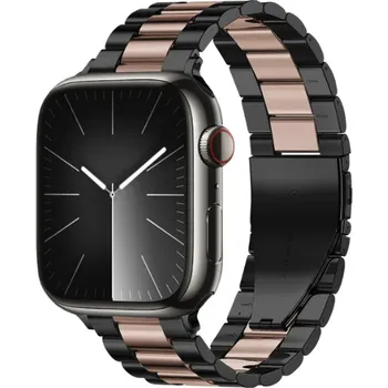 Příslušenství k chytrým hodinkám Ocelový tah řemínek Apple Watch 38/40/41/42mm Barva: Černá/Růžová