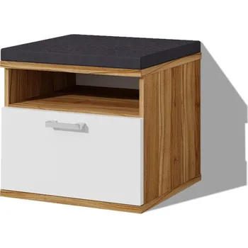 Botník Nabytekmorava Botník do předsíně PR 33 barva lamina: OŘECH LYON / BÍLÁ