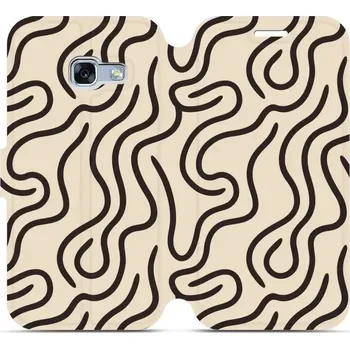 Pouzdro na mobilní telefon Flipové pouzdro Mobiwear - Samsung Galaxy A3 2017 - VA60S Linky (Knížkové flip pouzdro, obal, kryt na mobil Samsung Galaxy A3 2017 - VA60S Linky, materiál Umělá kůže + TPU - ochrana 360°, stojánek, silikonová vanička, magnetické zavírání)