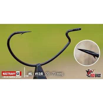 Rybářský háček Offsetový háček Hunter Sickle RedBass - velikost 2, 10 ks