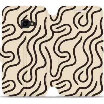 Pouzdro na mobilní telefon Flipové pouzdro Mobiwear - Samsung Galaxy Xcover 4 - VA60S Linky (Knížkové flip pouzdro, obal, kryt na mobil Samsung Galaxy Xcover 4 - VA60S Linky, materiál Umělá kůže + TPU - ochrana 360°, stojánek, silikonová vanička, magnetické zavírání)