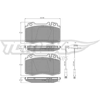 Brzdová destička Sada brzdových destiček, kotoučová brzda TOMEX Brakes TX 12-811