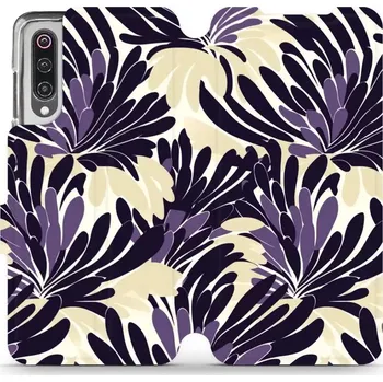 Pouzdro na mobilní telefon Flipové pouzdro Mobiwear - Xiaomi Mi 9 - VA47S Fialová flóra (Knížkové flip pouzdro, obal, kryt na mobil Xiaomi Mi 9 - VA47S Fialová flóra, materiál Umělá kůže + TPU - ochrana 360°, stojánek, silikonová vanička, magnetické zavírání)