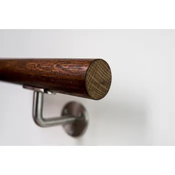 Zábradlí Hahn Holz Dubové madlo kulaté O42 mm - odstín Tabák/Tabak 10911 Délka madla: 1000mm, Zakončení madla: Polokulaté