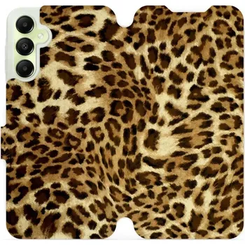 Pouzdro na mobilní telefon Flipové pouzdro Mobiwear - Samsung Galaxy A05s - VA33P Leopardí vzor (Knížkové flip pouzdro, obal, kryt na mobil Samsung Galaxy A05s - VA33P Leopardí vzor, materiál Umělá kůže + TPU - ochrana 360°, stojánek, silikonová vanička, magnetické zavírání)
