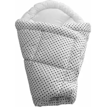 Zavinovačka Rychlozavinovačka bílá s šedými puntíky - 95x95 cm, suchý zip