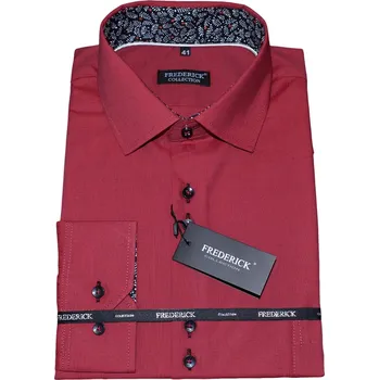 Pánská košile Pánská košile s dlouhým rukávem - střih REGULAR - vzor F215 - červená - 49