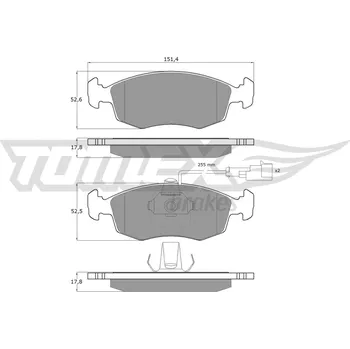 Brzdová destička Sada brzdových destiček, kotoučová brzda TOMEX Brakes TX 14-11