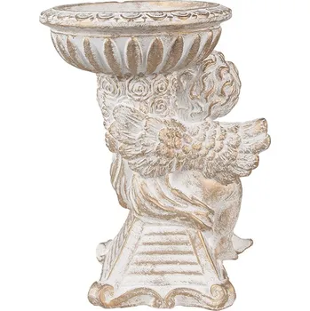 Květináč Bílý antik květináč se sochou anděla Angelio Baroque - 18*15*23 cm