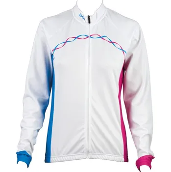 cyklistický dres Eigo Ribbon dámské dlouhý rukáv cyklistický dres White / Cyan / Magenta - XXL JRLWRIBBON