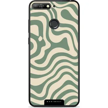 Pouzdro na mobilní telefon Lesklý kryt Mobiwear Glossy - Huawei Y6 Prime 2018 / Honor 7A - GA57G Zelené a béžové zkrouceniny (Prémiové lesklé pouzdro, obal, kryt Mobiwear Glossy na mobil Huawei Y6 Prime 2018 / Honor 7A - GA57G Zelené a béžové zkrouceniny, materiál Plast + TPU silik