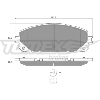 Brzdová destička Sada brzdových destiček, kotoučová brzda TOMEX Brakes TX 18-80