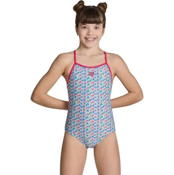 Dívčí plavky ARENA - DÍVČÍ JEDNODÍLNÉ PLAVKY GIRL´S STARFISH SWIMSUIT LIGHTDROP BACK L RŮŽOVO - MODRÉ 0066789106-7Y