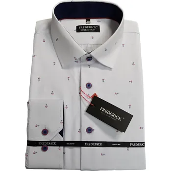 Pánská košile Pánská košile s dlouhým rukávem - střih REGULAR - vzor F667 - bílá barva se vzorem - 40