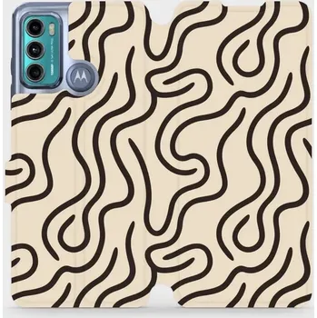 Pouzdro na mobilní telefon Flipové pouzdro Mobiwear - Motorola Moto G60 - VA60S Linky (Knížkové flip pouzdro, obal, kryt na mobil Motorola Moto G60 - VA60S Linky, materiál Umělá kůže + TPU - ochrana 360°, stojánek, silikonová vanička, magnetické zavírání)