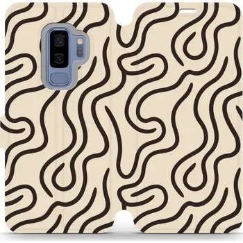 Pouzdro na mobilní telefon Flipové pouzdro Mobiwear - Samsung Galaxy S9 Plus - VA60S Linky (Knížkové flip pouzdro, obal, kryt na mobil Samsung Galaxy S9 Plus - VA60S Linky, materiál Umělá kůže + TPU - ochrana 360°, stojánek, silikonová vanička, magnetické zavírání)