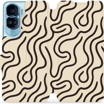 Pouzdro na mobilní telefon Flipové pouzdro Mobiwear - Honor 90 Lite - VA60S Linky (Knížkové flip pouzdro, obal, kryt na mobil Honor 90 Lite - VA60S Linky, materiál Umělá kůže + TPU - ochrana 360°, stojánek, silikonová vanička, magnetické zavírání)