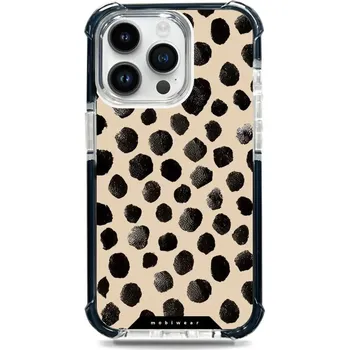 Pouzdro na mobilní telefon Odolný obal Mobiwear MagSafe Elite Bumper - Apple iPhone 14 Pro Max - DA50D Černé puntíky (Odolný kryt, pouzdro, obal Mobiwear Elite Bumper na mobil Apple iPhone 14 Pro Max - DA50D Černé puntíky, materiál Plast + TPU silikon + kov - zesílená ochrana)