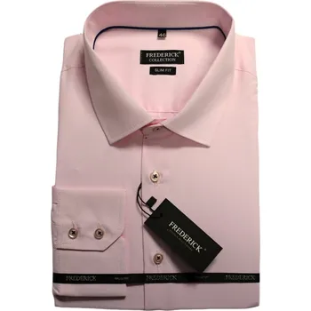 Pánská košile Pánská košile s dlouhým rukávem - střih REGULAR - vzor F178 - světle růžová barva - 46