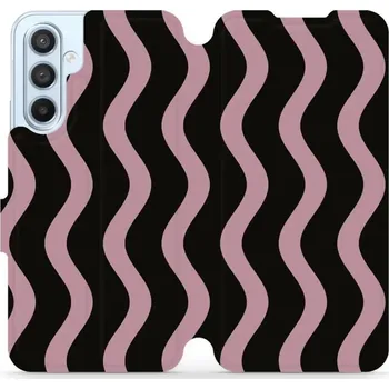Pouzdro na mobilní telefon Flipové pouzdro Mobiwear - Samsung Galaxy A54 5G - VA54S Fialové vlnky (Knížkové flip pouzdro, obal, kryt na mobil Samsung Galaxy A54 5G - VA54S Fialové vlnky, materiál Umělá kůže + TPU - ochrana 360°, stojánek, silikonová vanička, magnetické zavírání)