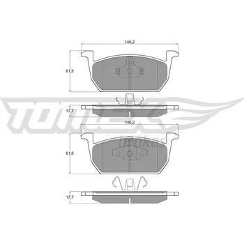 Brzdová destička Sada brzdových destiček, kotoučová brzda TOMEX Brakes TX 18-73