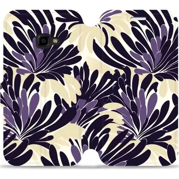 Pouzdro na mobilní telefon Flipové pouzdro Mobiwear - Samsung Galaxy Xcover 4 - VA47S Fialová flóra (Knížkové flip pouzdro, obal, kryt na mobil Samsung Galaxy Xcover 4 - VA47S Fialová flóra, materiál Umělá kůže + TPU - ochrana 360°, stojánek, silikonová vanička, magnetické zavírání