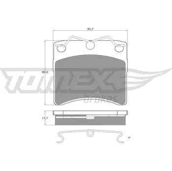 Brzdová destička Sada brzdových destiček, kotoučová brzda TOMEX Brakes TX 10-64