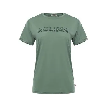Dámské tričko Aclima LightWool Tee Logo Women Dark Ivy zelená S