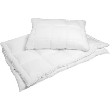 přikrývka SET Celoroční přikrývka + Prošívaný polštář Aloe Vera - 200x200 + 2x 70x90 cm , 100% POLYESTER mikro ALOE VERA