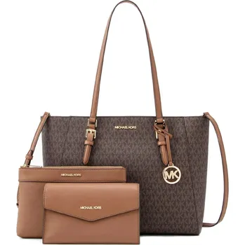 Kabelka Set 3 kabelek Michael Kors 3 v 1 Charlotte logo hnědá