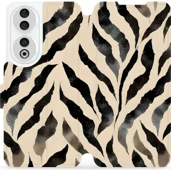 Pouzdro na mobilní telefon Flipové pouzdro Mobiwear - Honor 90 - VA53S Zebří (Knížkové flip pouzdro, obal, kryt na mobil Honor 90 - VA53S Zebří, materiál Umělá kůže + TPU - ochrana 360°, stojánek, silikonová vanička, magnetické zavírání)