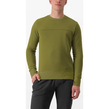 cyklistický dres CASTELLI pulovr - LOGO SWEATSHIRT - zelená M