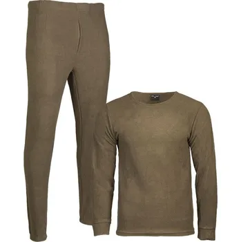 Set pánského termoprádla Miltec Spodní prádlo THERMOFLEECE bez límečku - zelené/khaki - XXXL