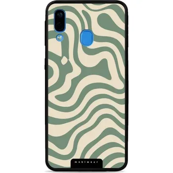 Pouzdro na mobilní telefon Lesklý kryt Mobiwear Glossy - Samsung Galaxy A40 - GA57G Zelené a béžové zkrouceniny (Prémiové lesklé pouzdro, obal, kryt Mobiwear Glossy na mobil Samsung Galaxy A40 - GA57G Zelené a béžové zkrouceniny, materiál Plast + TPU silikon - krytí po všech)