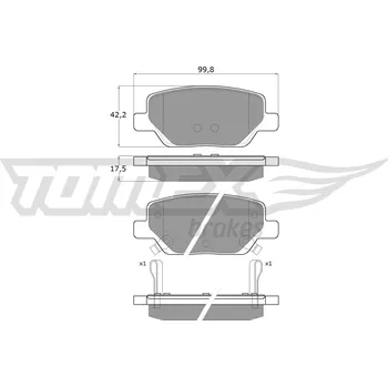 Brzdová destička Sada brzdových destiček, kotoučová brzda TOMEX Brakes TX 18-20
