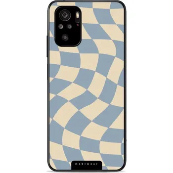 Pouzdro na mobilní telefon Lesklý kryt Mobiwear Glossy - Xiaomi Redmi Note 10 / 10S - GA59G Modrá a béžová šachovnice (Prémiové lesklé pouzdro, obal, kryt Mobiwear Glossy na mobil Xiaomi Redmi Note 10 / 10S - GA59G Modrá a béžová šachovnice, materiál Plast + TPU silikon - krytí po)