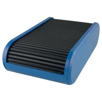 Archivační box Stolní vizitkář, modrá, zavírání typu roleta, s rozřaďovačem, 300 vizitek, HELIT H6218093